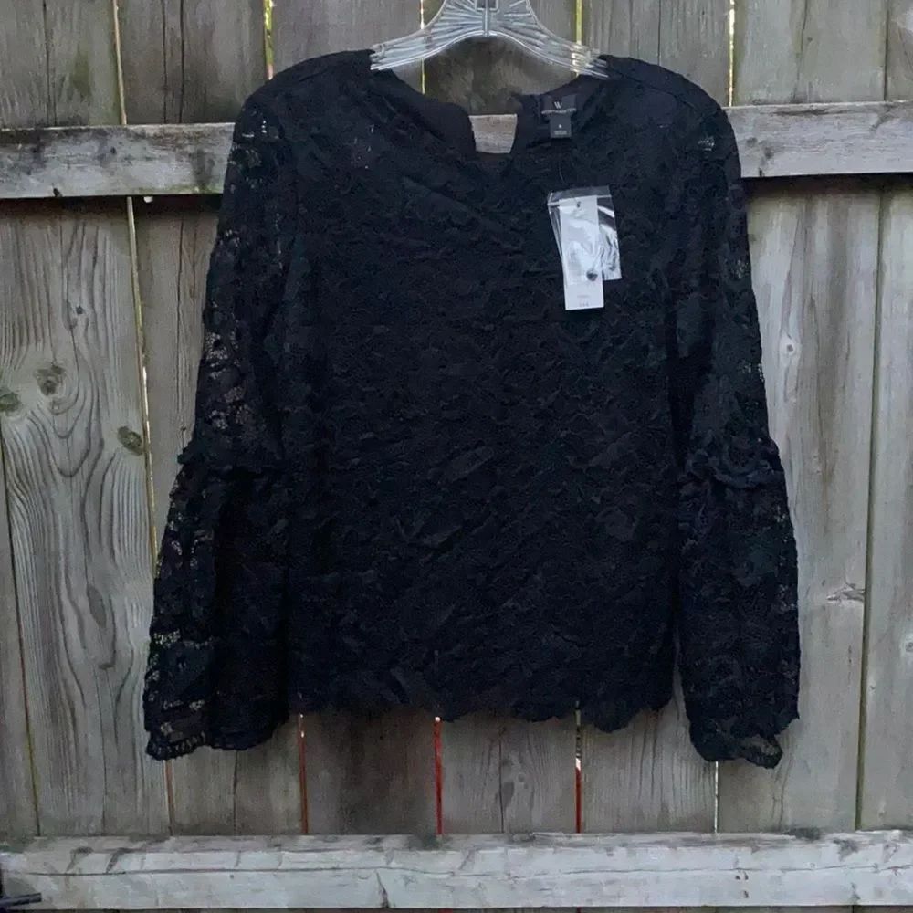 Worthington Black Lace Top sz. S NWT